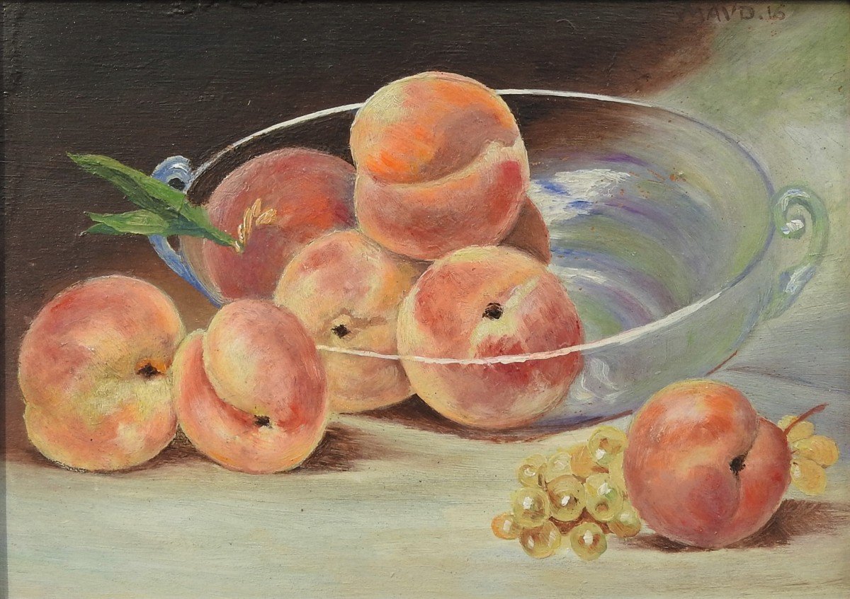  French Painter Maurice Denis 1870 Granville – 1943 Saint-germain "still Life With Peaches"-photo-2