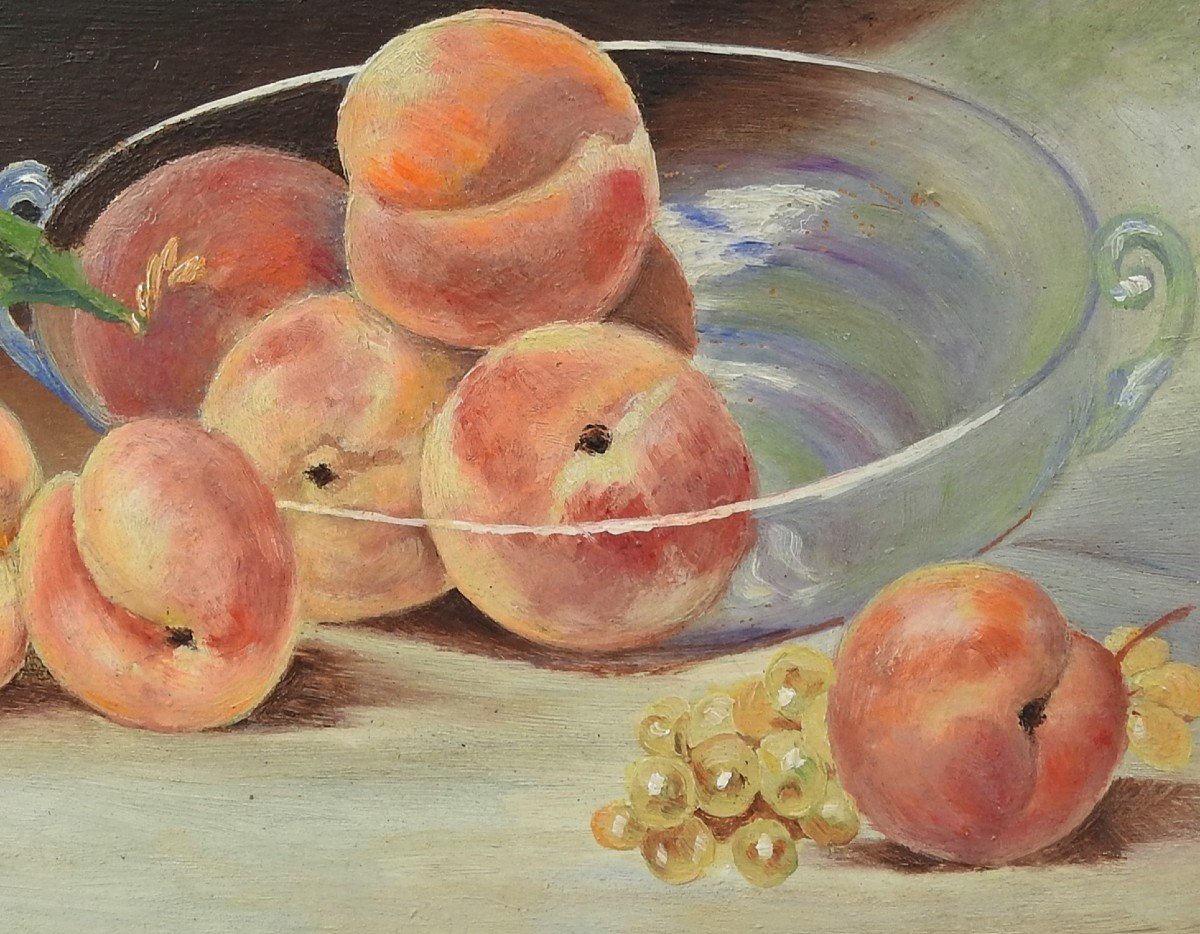  French Painter Maurice Denis 1870 Granville – 1943 Saint-germain "still Life With Peaches"-photo-3