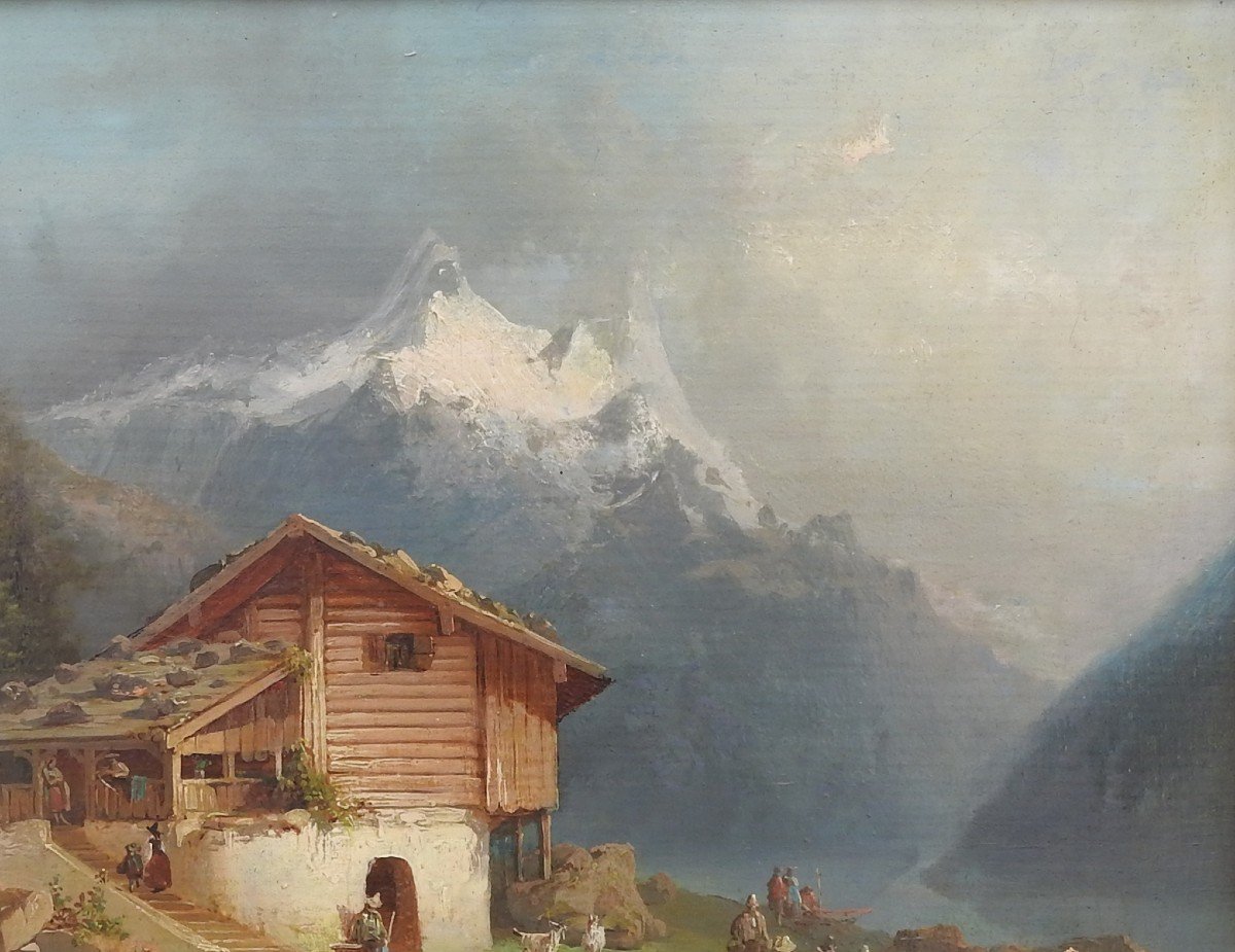 Czech Painter Josef Navrátil 1798 Slaný– 1865 Prague "alpine Landscape"-photo-3