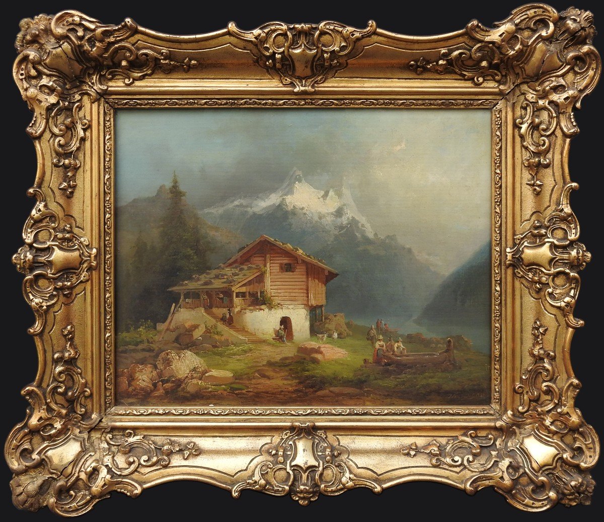 Czech Painter Josef Navrátil 1798 Slaný– 1865 Prague "alpine Landscape"