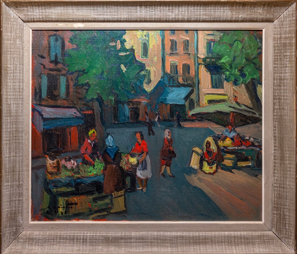 Jean Guindon (1883-1976) - Market In Avignon