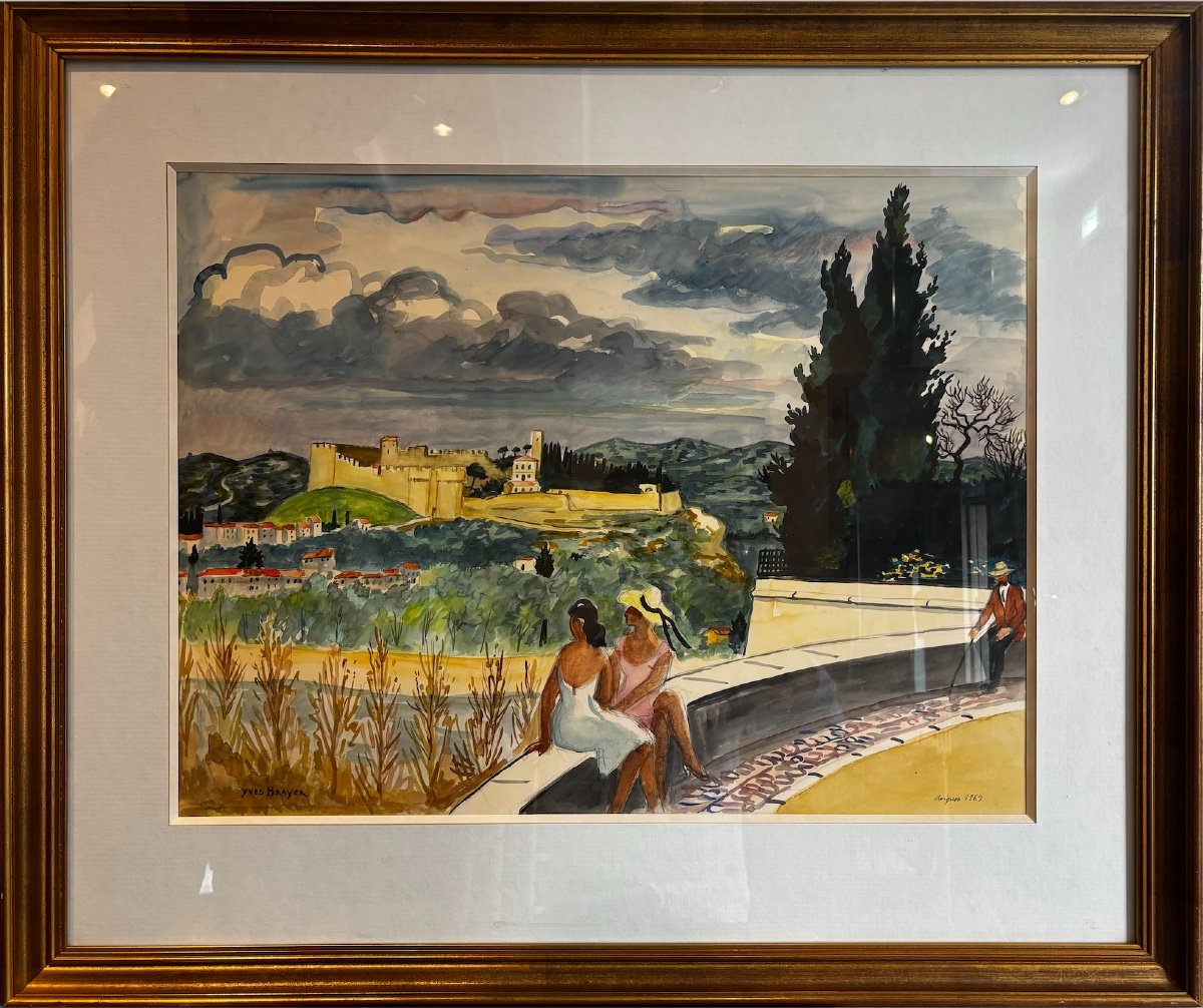 Yves Brayer (1907-1990) - Le Fort Saint-andré à Villeneuve-lès-avignon