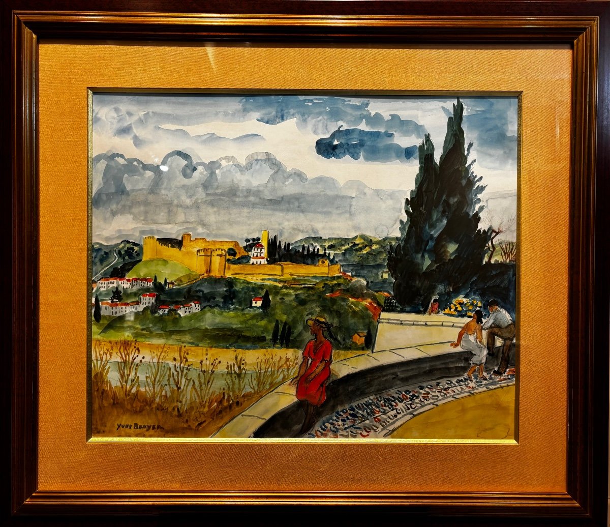 Yves Brayer (1907-1990) - Le Fort Saint-André  Villeneuve-lès-avignon Depuis Le Rocher Des Doms