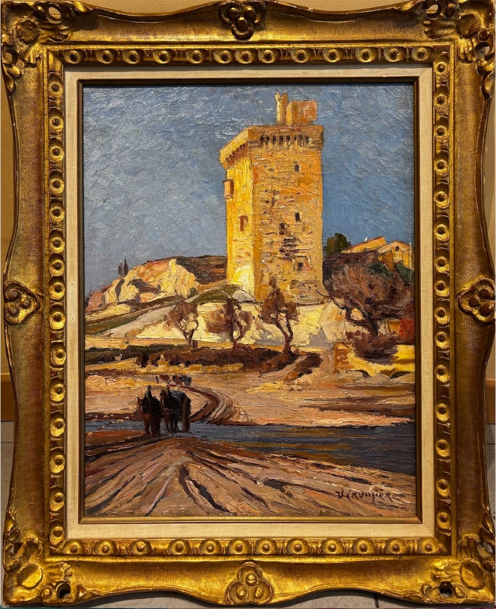 Victor Crumière (1895-1950) - The Philippe Le Bel Tower In Villeneuve-lès-avignon