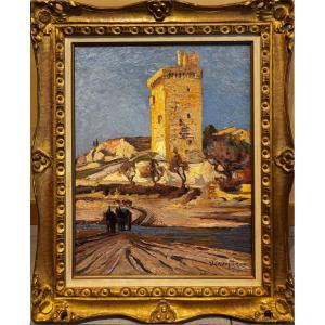 Victor Crumière (1895-1950) - The Philippe Le Bel Tower In Villeneuve-lès-avignon