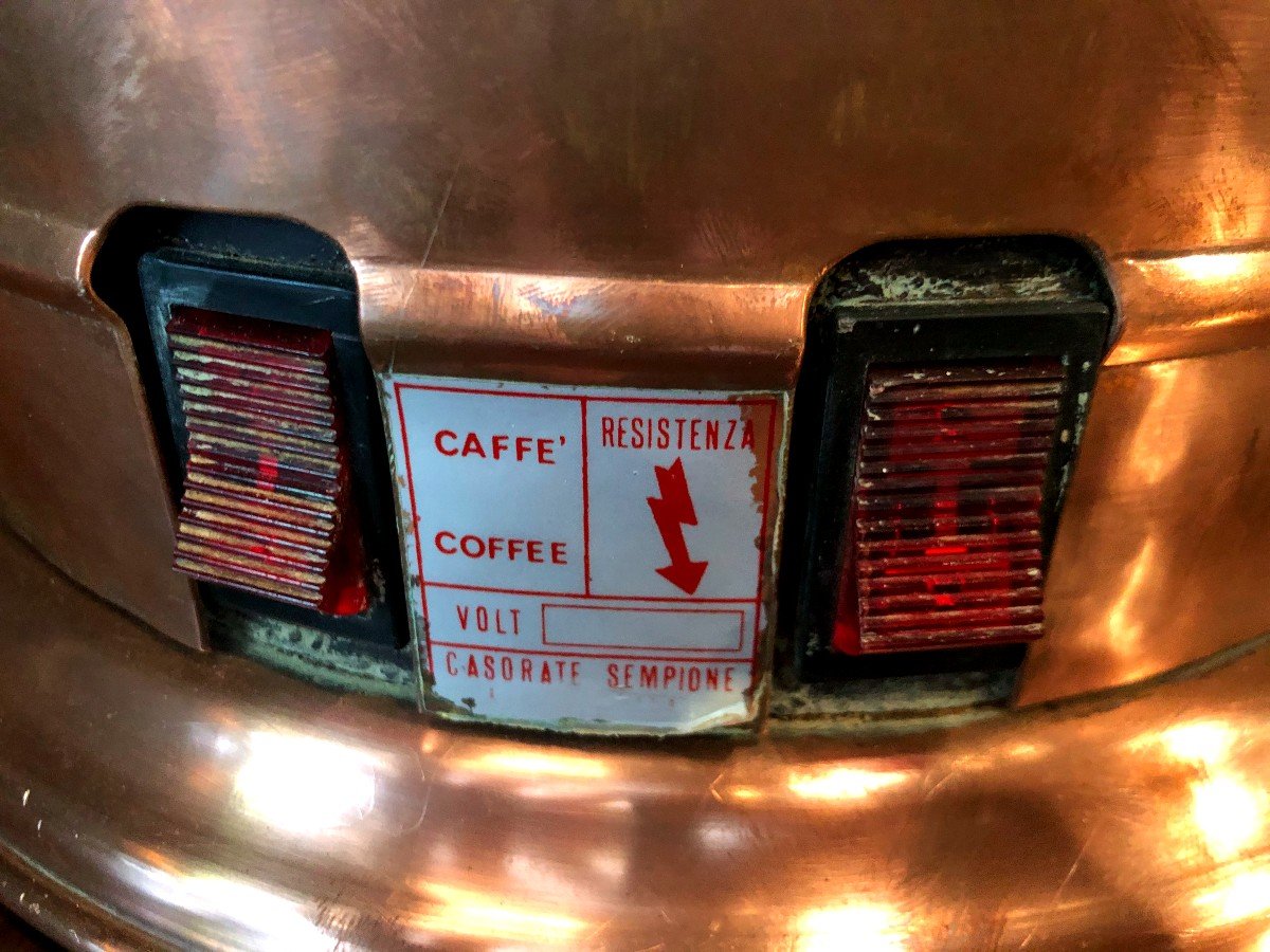 Rare Machine à Café Italienne en cuivre " Victoria Arduino "-photo-3