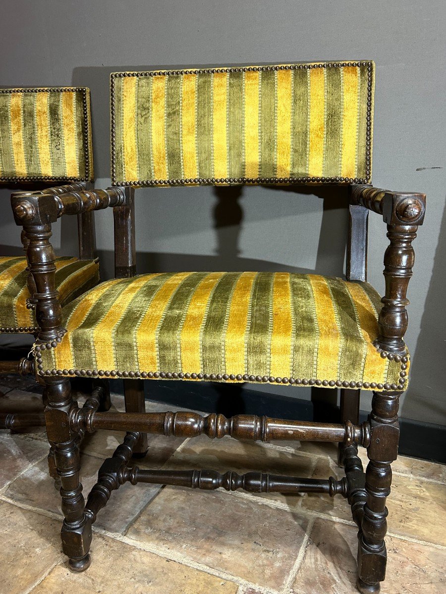 Pair Of Louis XIII Arm Chairs-photo-1