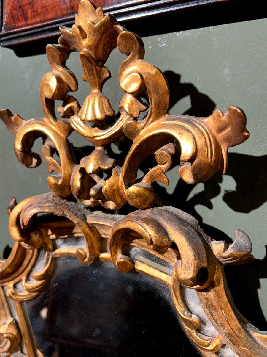 Italian Golden Wood Mirror -photo-2