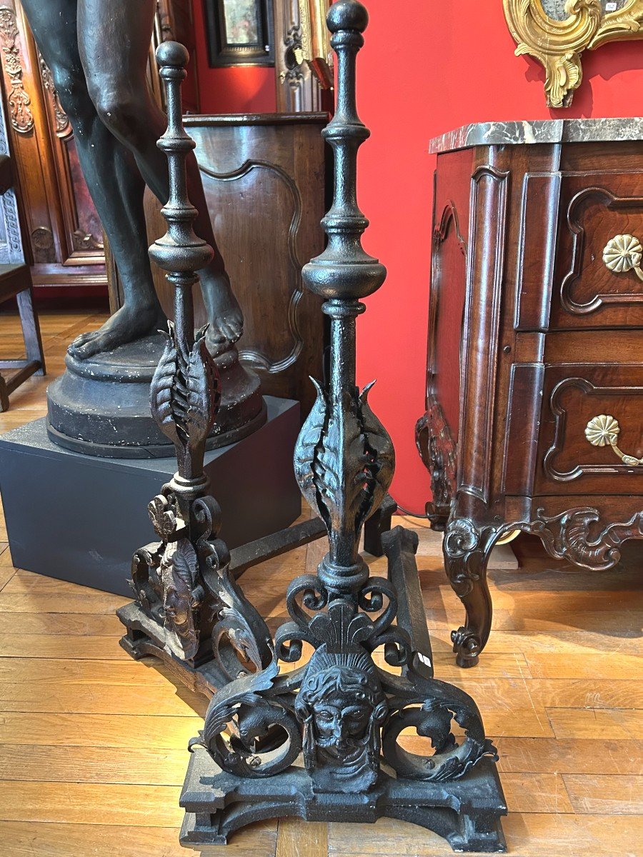 Spectacular Pair Of Andirons 