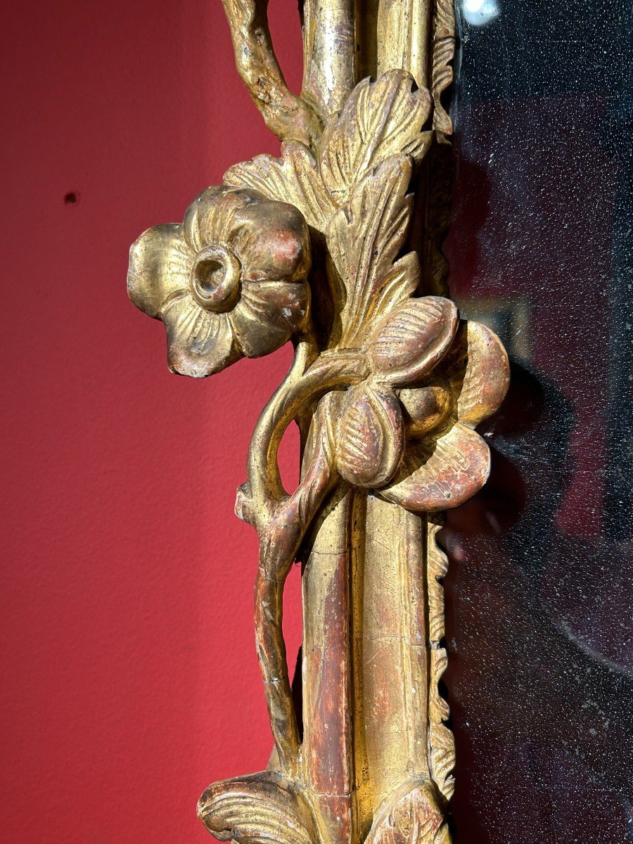 Provençal Mirror In Golden Wood, Louis XV Period In Pare Closes-photo-4