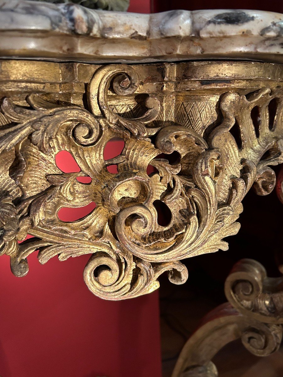 Louis XV Period Gilded Wood Console-photo-1