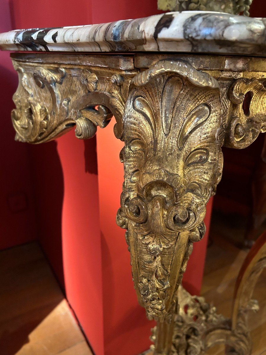 Louis XV Period Gilded Wood Console-photo-3