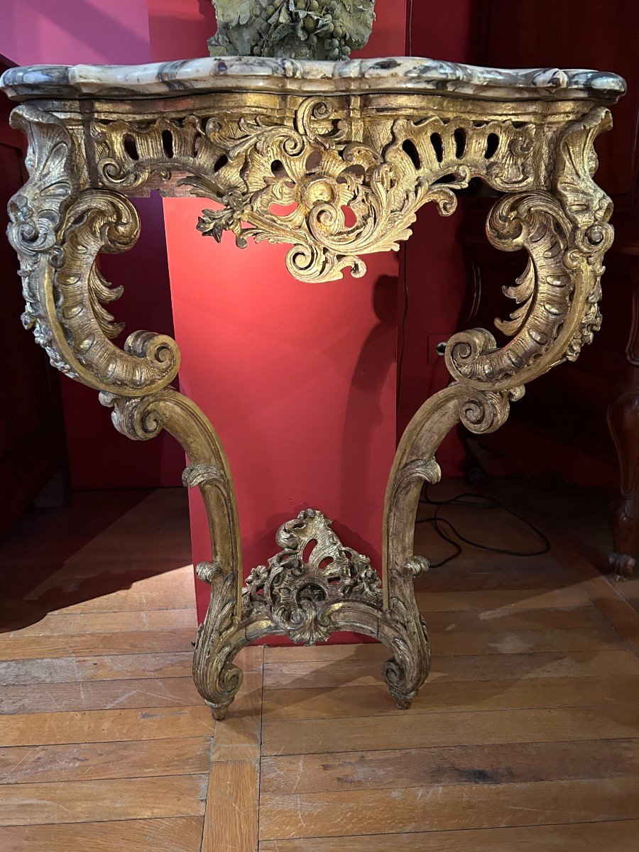 Louis XV Period Gilded Wood Console