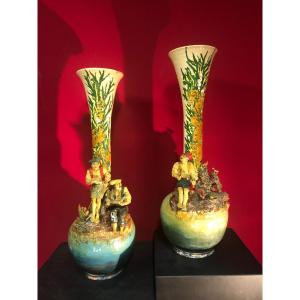 Pair Italian Terracotta Vases