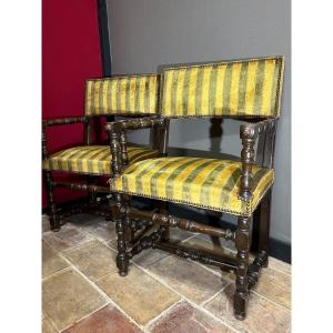 Pair Of Louis XIII Arm Chairs