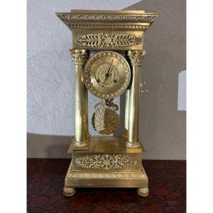 Portico Clock In Gilt Bronze