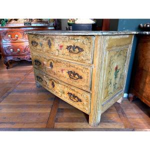 Louis XIV Period Commode Painted With Monkey Decor
