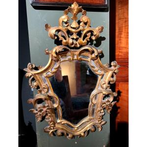 Miroir En Bois Doré Italien 