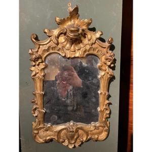 Miroir En Bois Doré d'époque 18ème Siècle