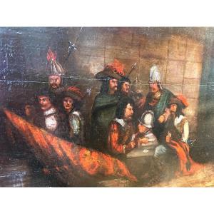 17th Century Italian Painting On Wood Panel