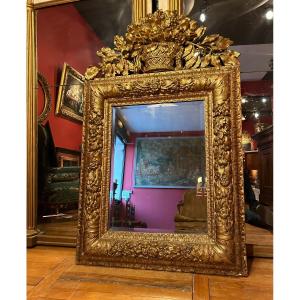 Miroir Louis XIV En Bois Doré