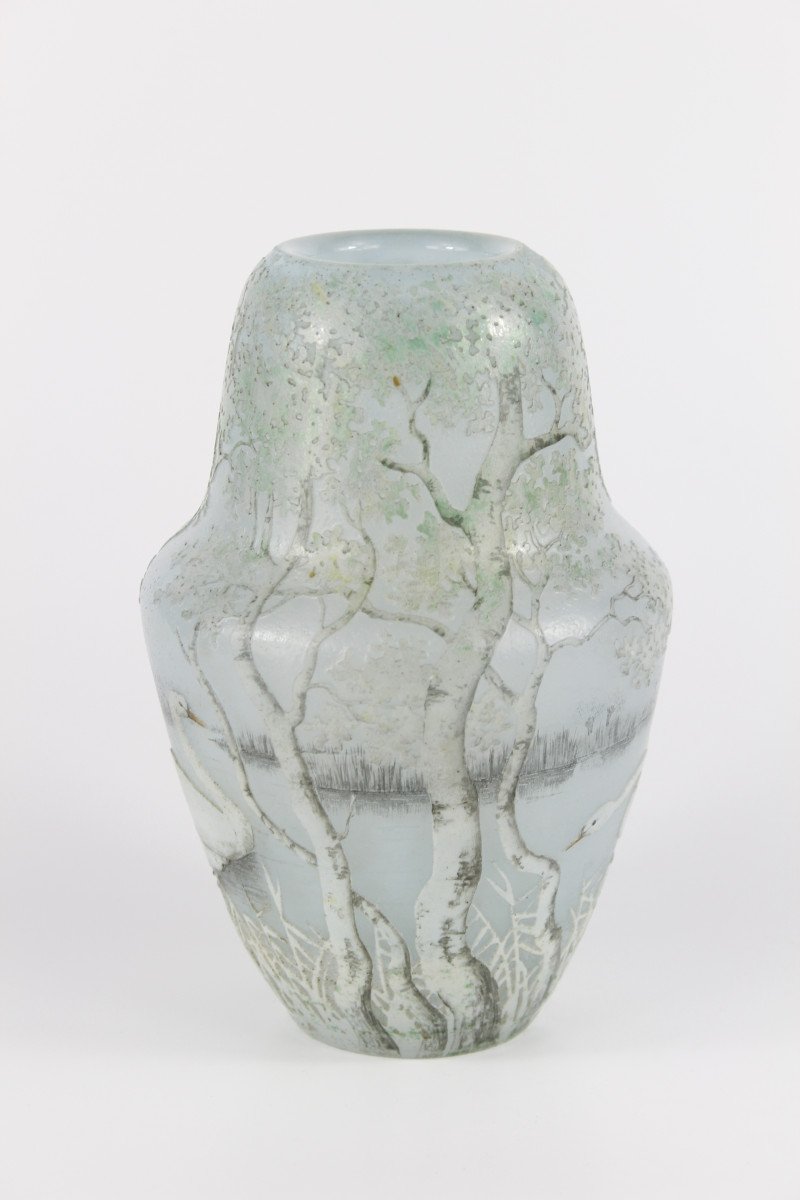 Daum Nancy Vase (swans)-photo-2