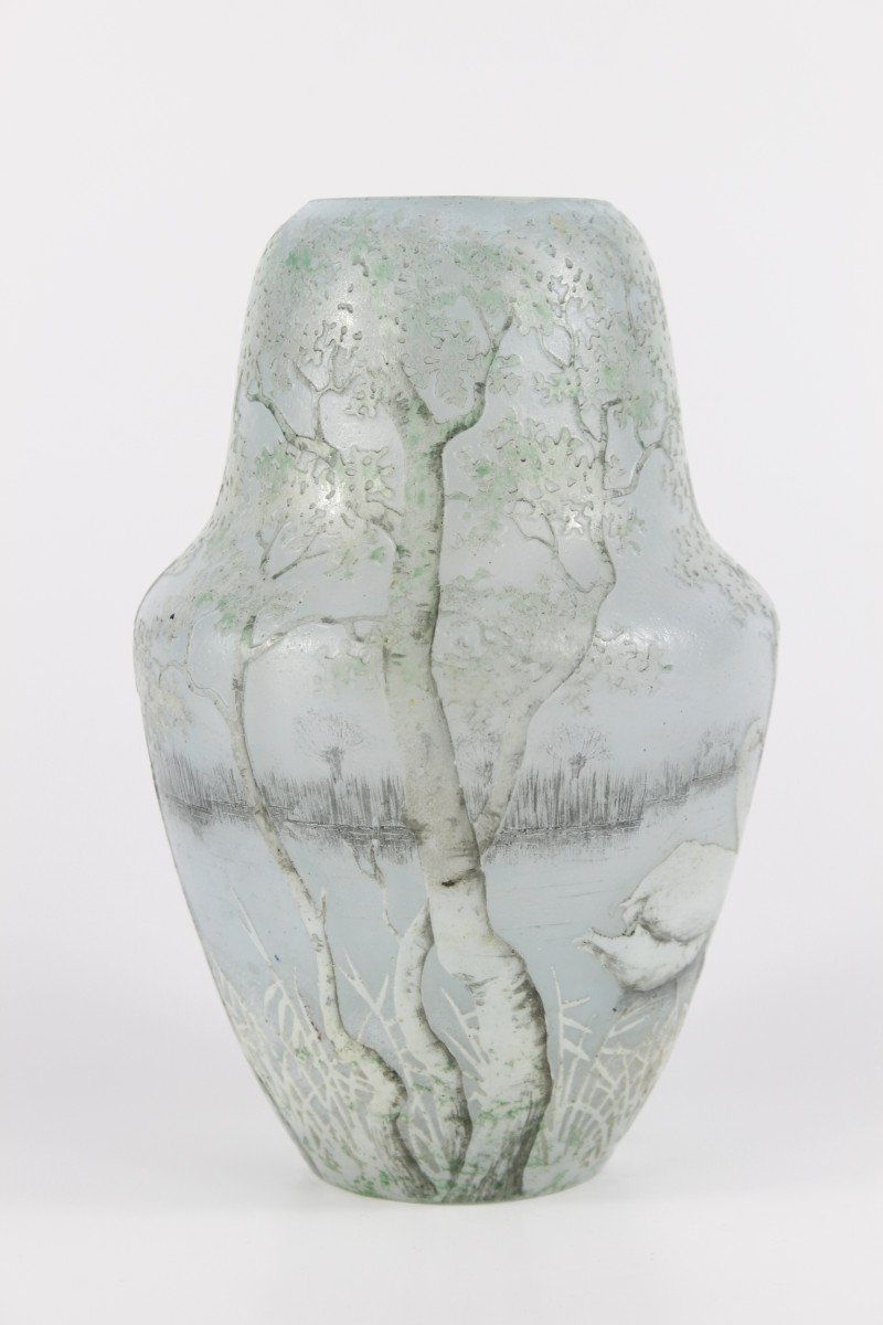 Daum Nancy Vase (swans)-photo-4