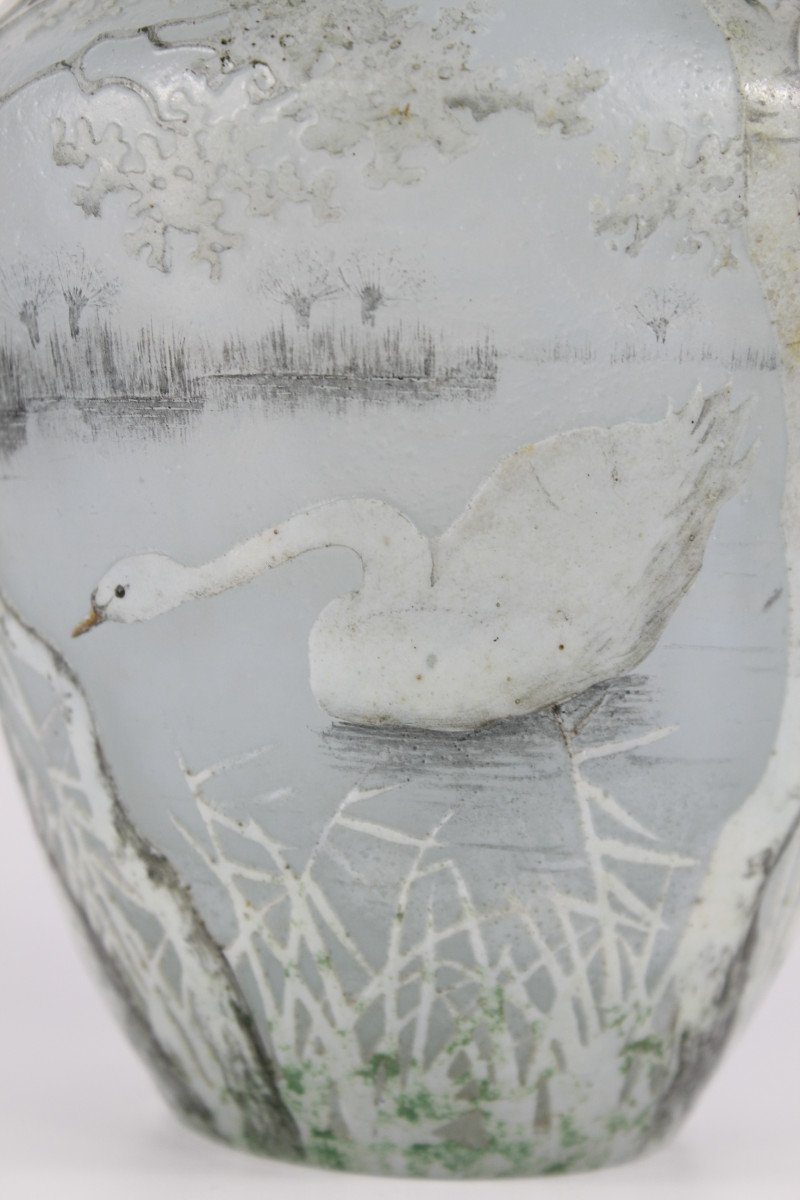 Daum Nancy Vase (swans)-photo-6