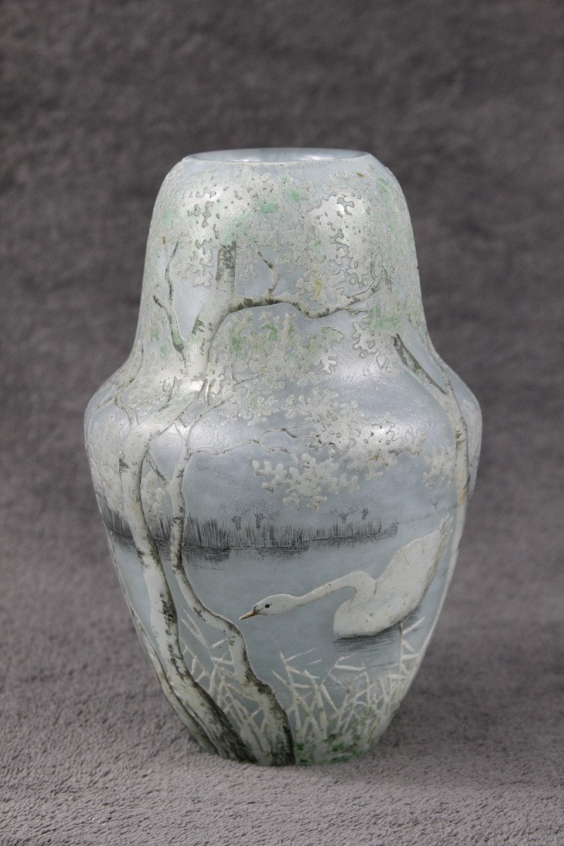 Daum Nancy Vase (swans)