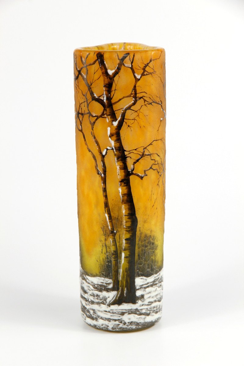 Vase Daum Nancy (paysage hivernal)-photo-1