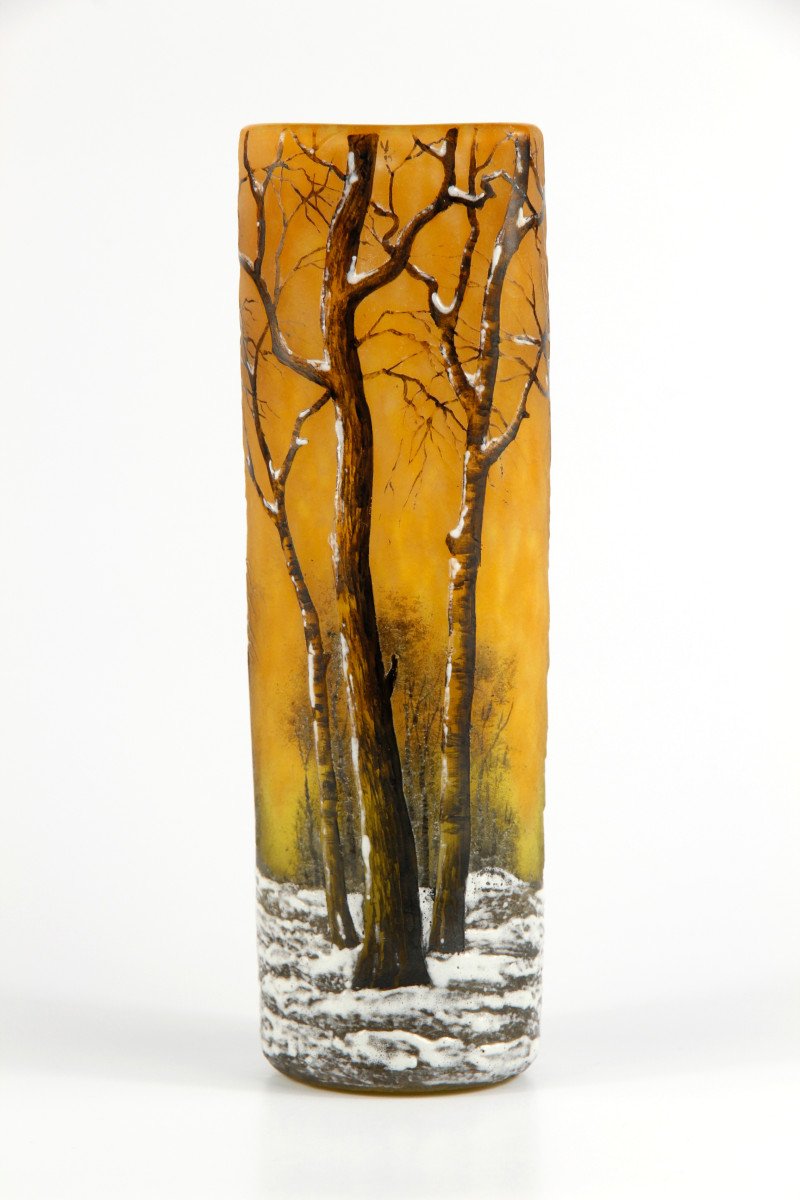 Vase Daum Nancy (paysage hivernal)