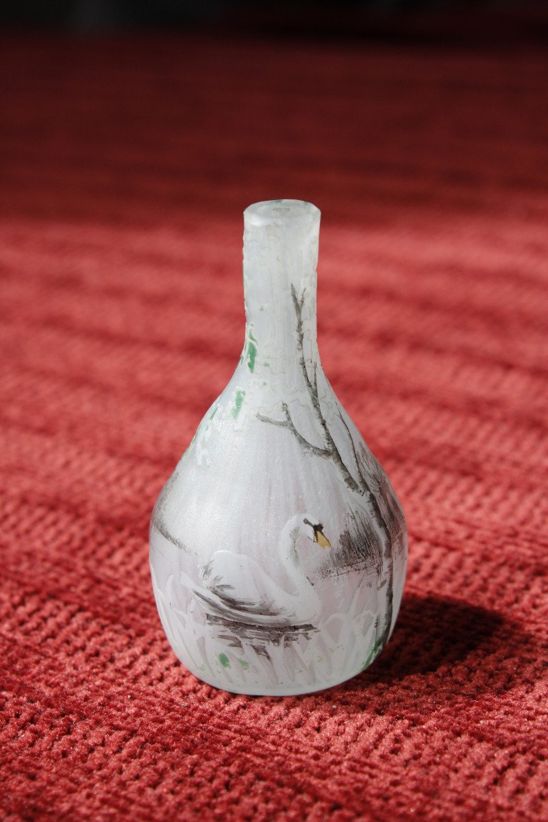 Vase miniature Daum Nancy (cygne)