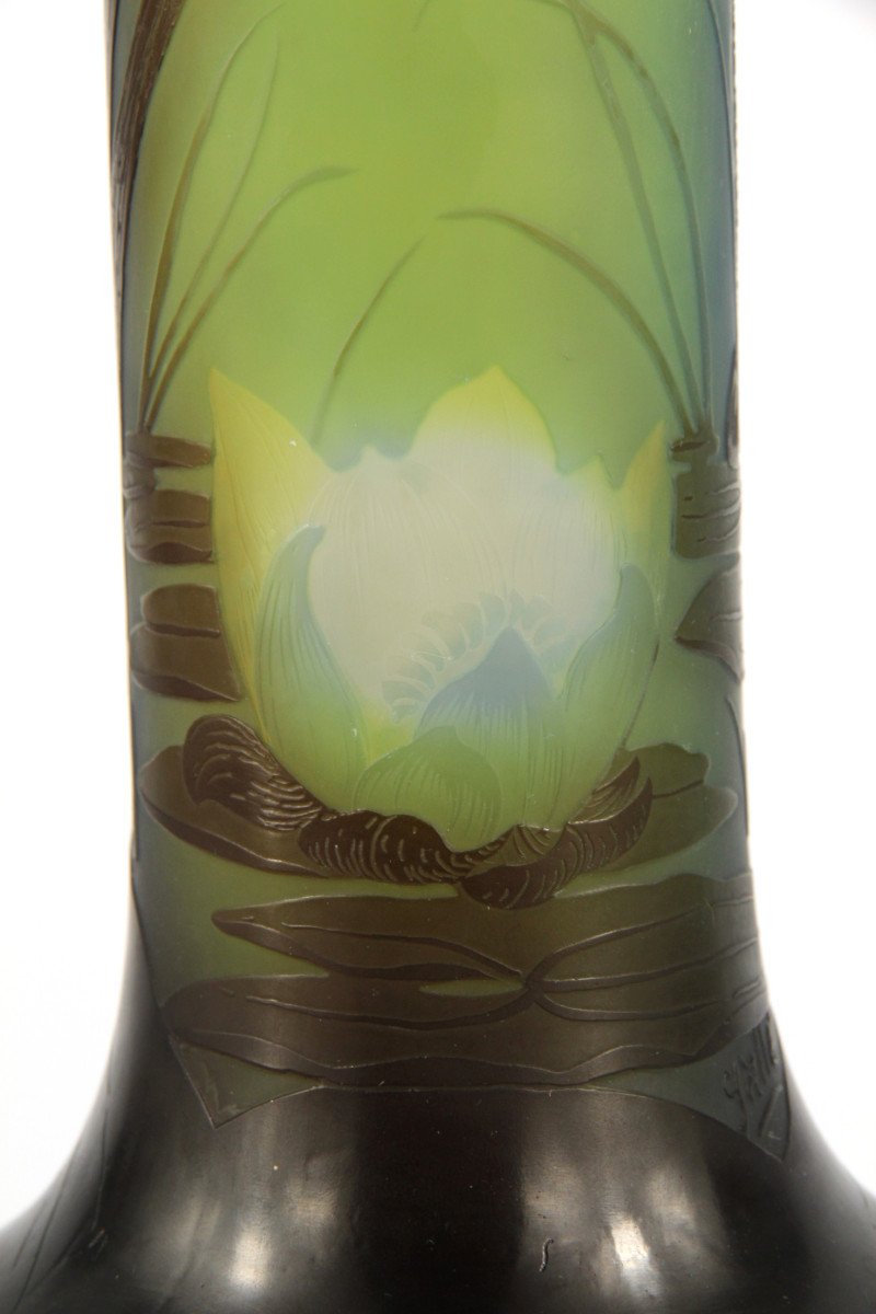 Gallé Vase (water Lilies & Iris)-photo-3