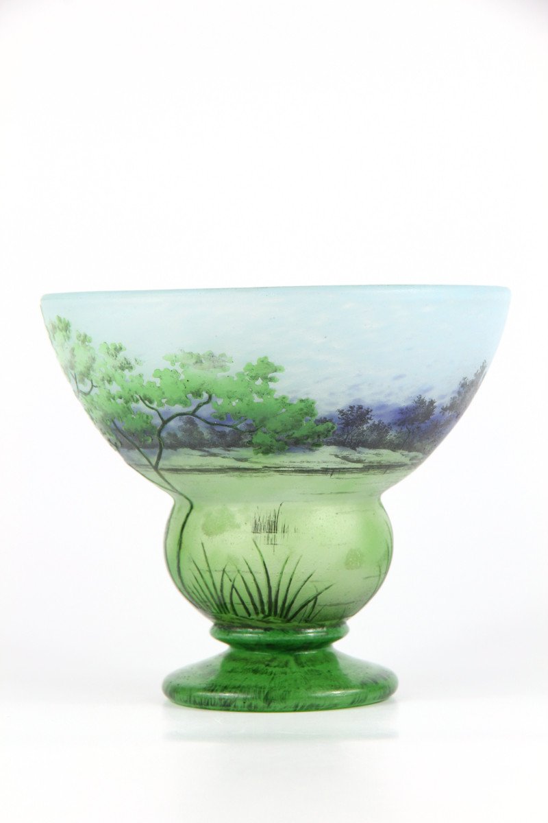 Vase Daum Nancy (paysage fluvial)-photo-1