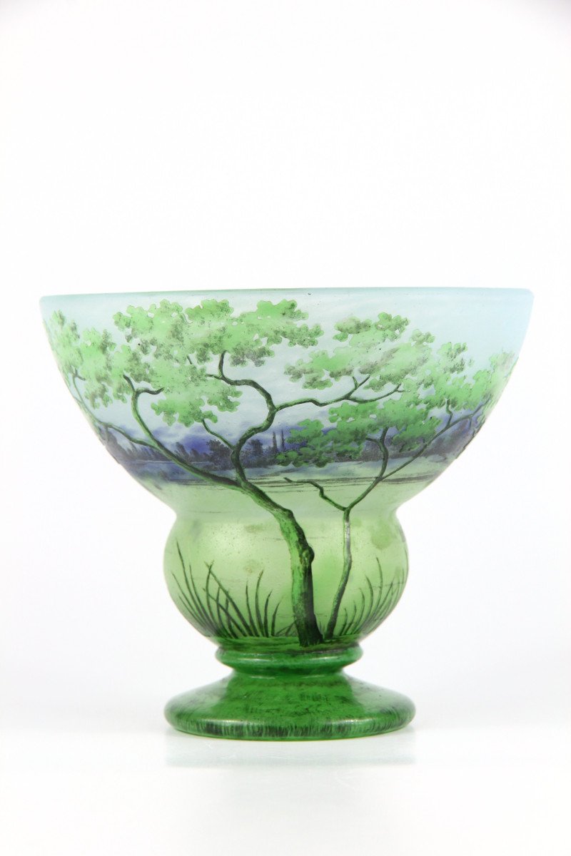 Vase Daum Nancy (paysage fluvial)