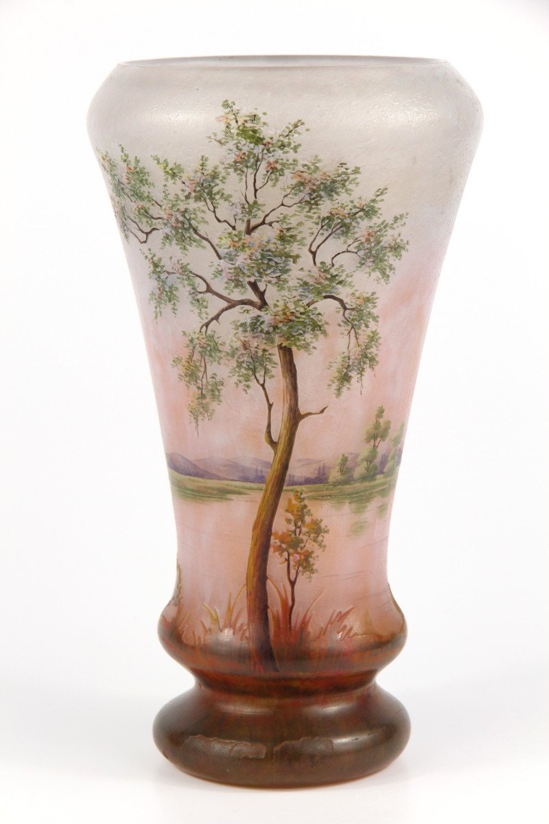 Daum Nancy Vase (spring Landscape)-photo-2