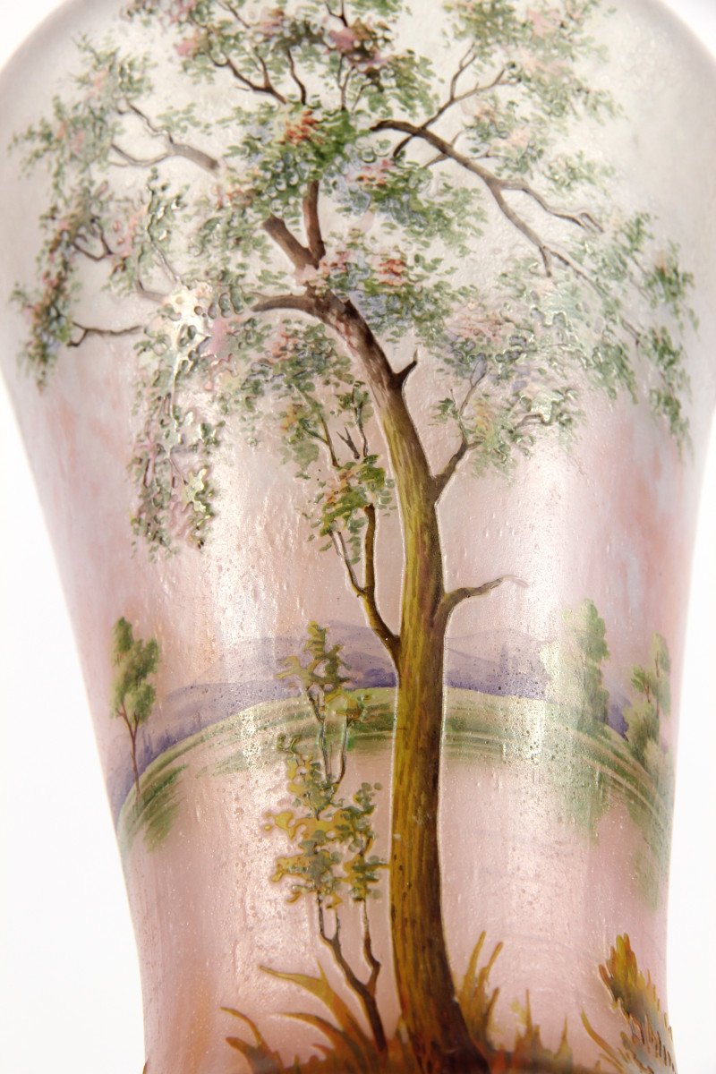 Daum Nancy Vase (spring Landscape)-photo-7