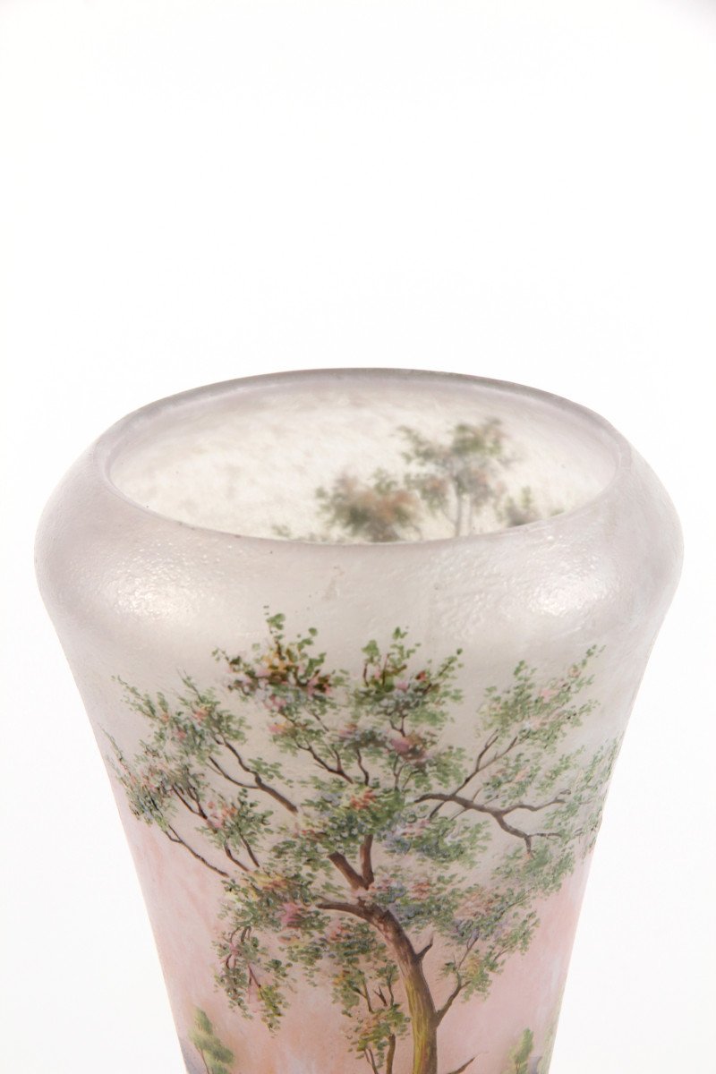 Daum Nancy Vase (spring Landscape)-photo-8