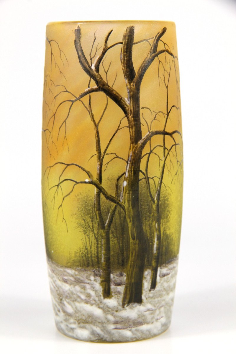 Daum Nancy Vase (winter Landscape)-photo-4