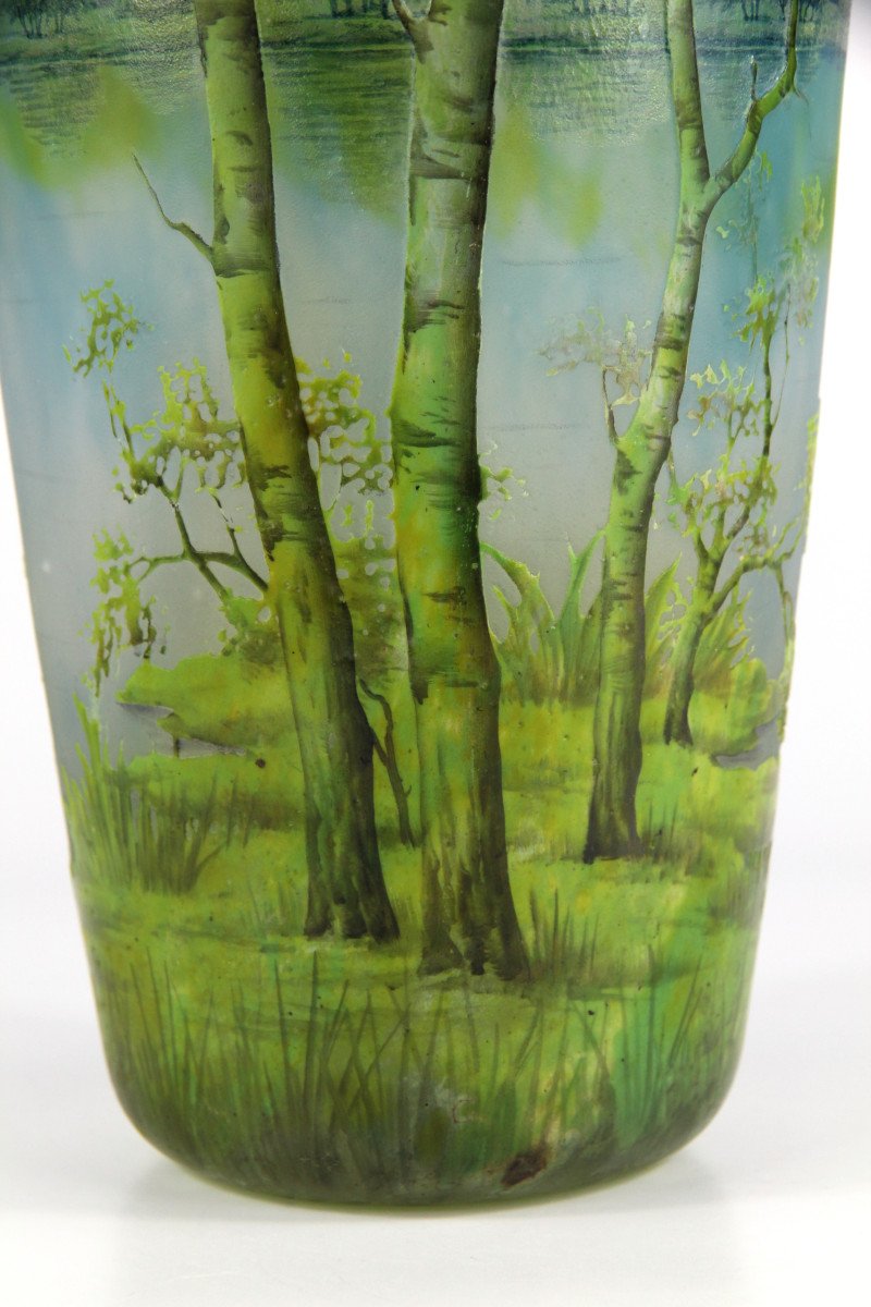 Vase Daum Nancy (paysage fluvial)-photo-6