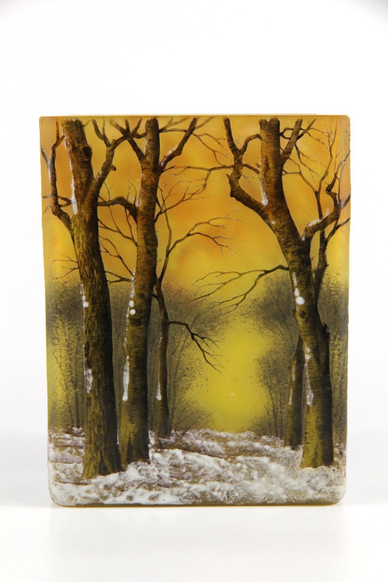 Daum Nancy Vase (winter Landscape)-photo-5