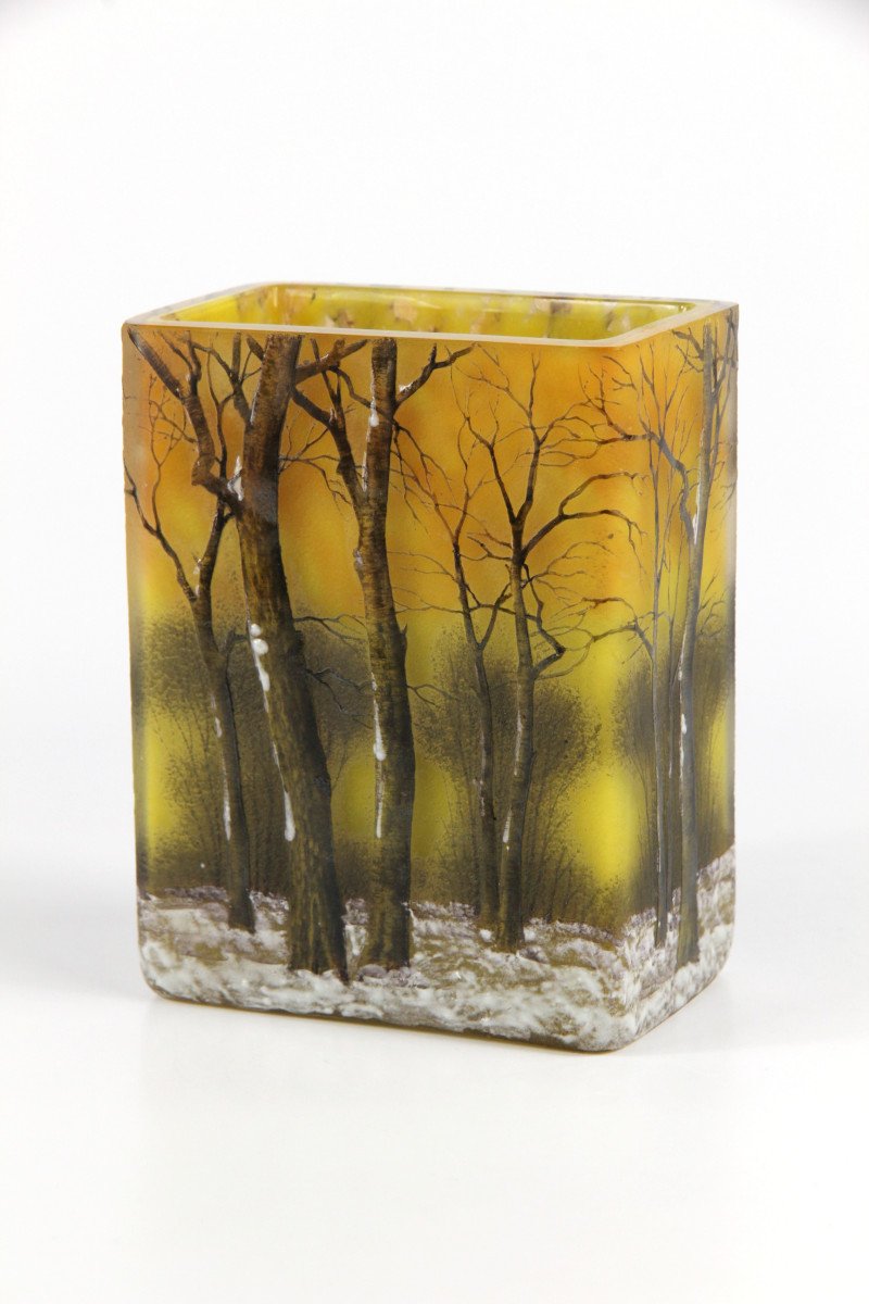 Vase Daum Nancy (paysage Hivernal)