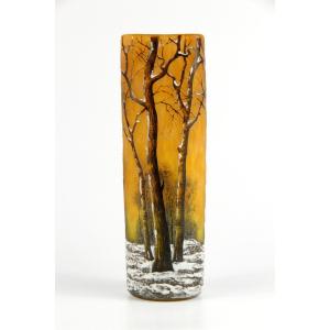 Vase Daum Nancy (paysage hivernal)