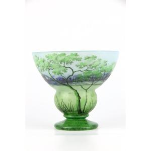 Vase Daum Nancy (paysage fluvial)