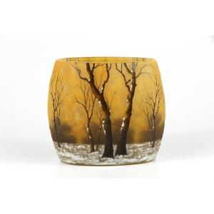 Vase Daum Nancy (paysage hivernal)