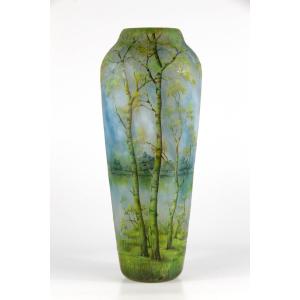 Daum Nancy Vase (lake Landscape)