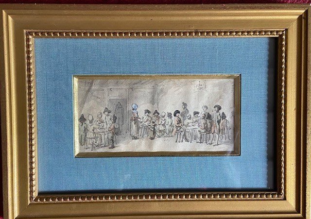 Drawing XVIII - Tavern Scene Signed Lbt And Dated 1780