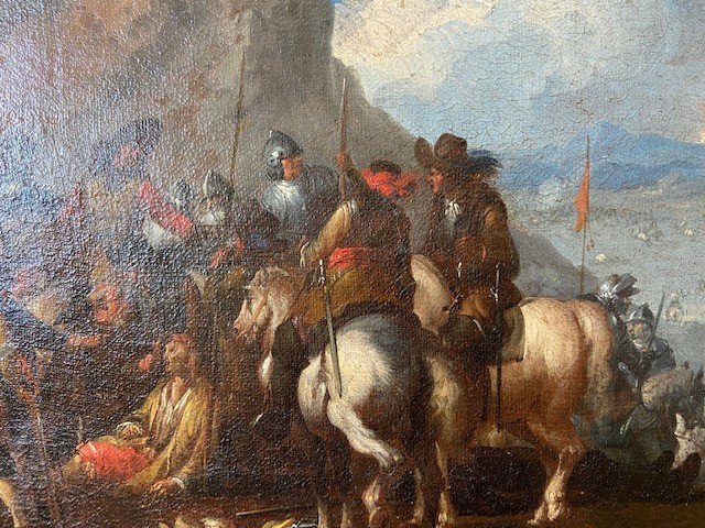 Pandolfo RESCHI (1640-1696) - Concertation de Soldats- Huile Sur Toile -photo-3