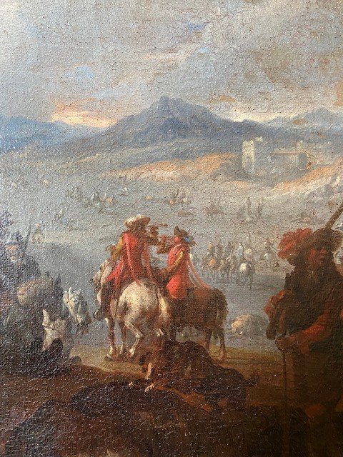 Pandolfo RESCHI (1640-1696) - Concertation de Soldats- Huile Sur Toile -photo-4