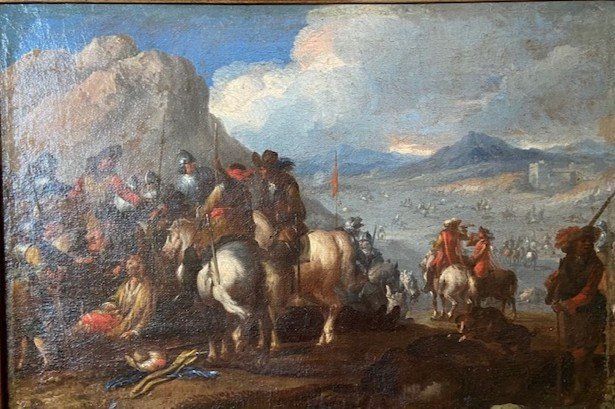 Pandolfo RESCHI (1640-1696) - Concertation de Soldats- Huile Sur Toile 